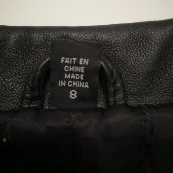 EMC Ladies Lightly Lined Black Full Zip Leather Jacket - Picture 8 of 10